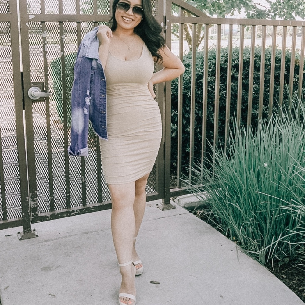 Rouched midi dress
